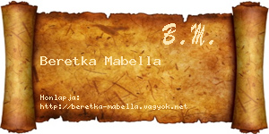 Beretka Mabella névjegykártya